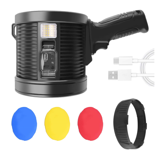 Rechargeable Spotlight,100000 Lumens LED Spot Lights Large Flashlight 1
