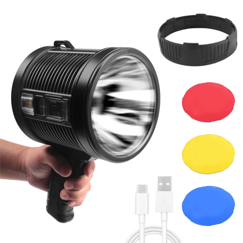 Rechargeable Spotlight,100000 Lumens LED Spot Lights Large Flashlight 2