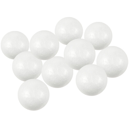 Lot de 10 boules de polystyrène pour décoration, modelage, loisirs créatifs, 6 cm, blanches 1