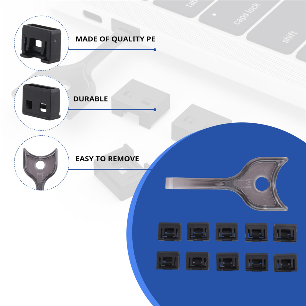 10Pcs Usb Dust Plug Charger Port Cover Cap Usb Security Lock 4713022150986