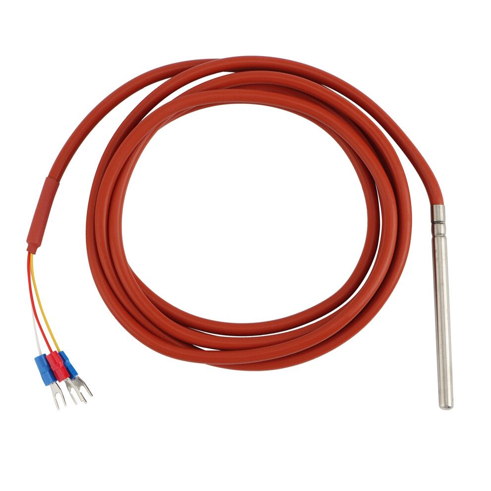 Markenlos Pt100 Rtd Temperature Sensor 6Mmx80mm Class B 2M Silicone Gel Coated