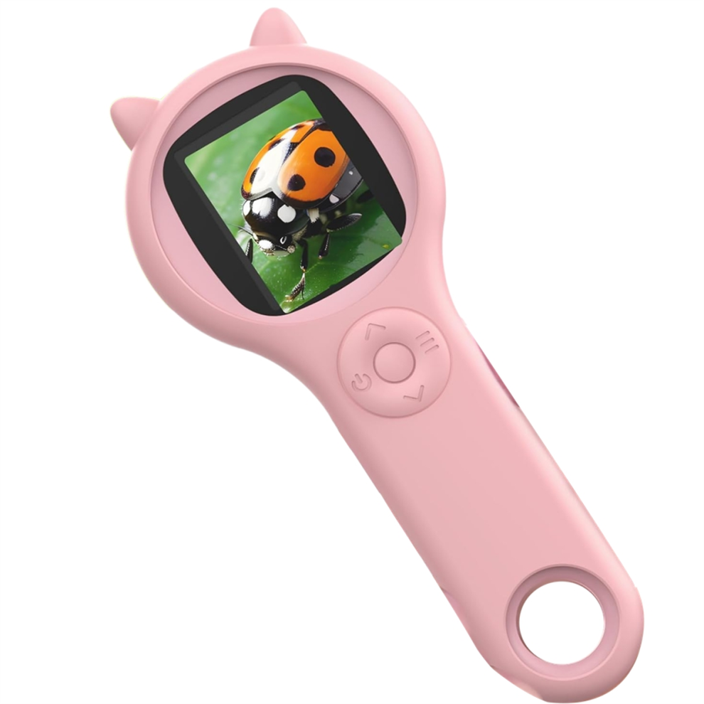 Markenlos Pink Digital Microscope For Kids Educational Science Toys