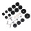 Set di ricambio per cimbali da 23 pezzi, 2,5/4/5 cm, Nero 12