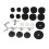 Set di ricambio per cimbali da 23 pezzi, 2,5/4/5 cm, Nero 8