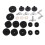 Set di ricambio per cimbali da 23 pezzi, 2,5/4/5 cm, Nero 10