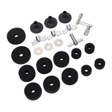 23P Pads de cymbales en feutre antidérapant 2,5/4/5 cm noir