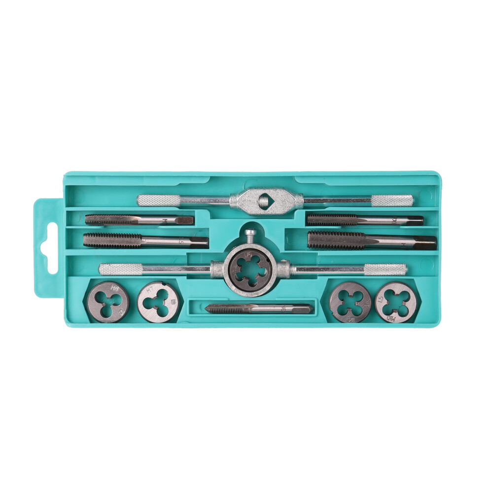Alloy Steel Tap And Die Set With Adjustable Wrench Â 12 Or 20 Pcs, Green/ Silver 8191334282780