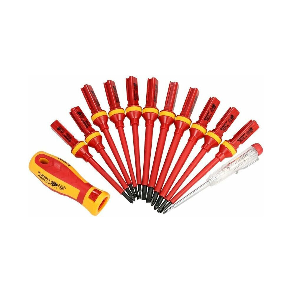 1000V Magnetic Hand Insulated Screwdriver Set 13 Piece Replaceable Insulated Screwdriver-image-OPC-PJCVRWS-NEW