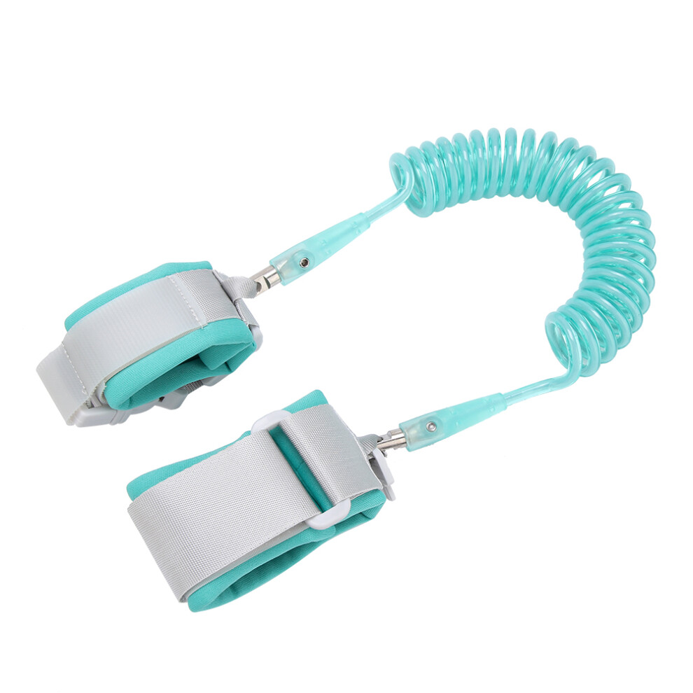 2M Child Safety Wrist Leash with Key Lock, Adjustable, Green