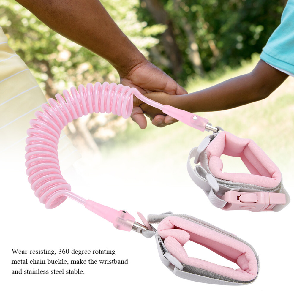 2M Baby Kids Anti-Lost Wrist Leash With Safety Lock 6.56 Ft Pink