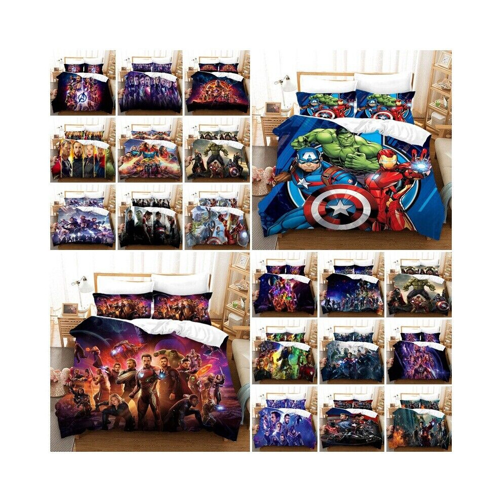 (Style-25, UK SINGLE 135x200cm) The Avengers Bedding Set Quilt Duvet Cover Pillowcase Single Double Bedroom Gift-image-OPC-PJCVSTC-NEW