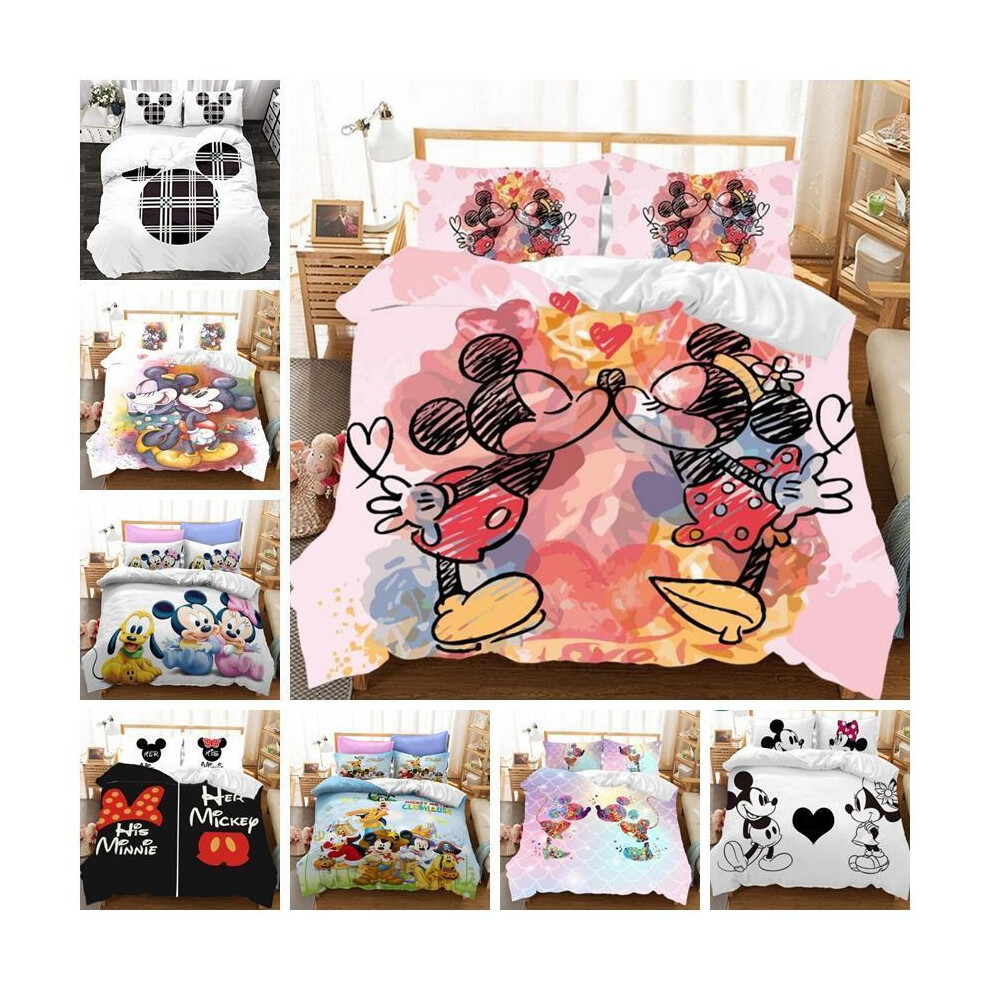 (19 BP13229, King(240cmx220cm)) Mickey Mouse Bedding Set Quilt Duvet Cover Pillowcase Single Double King Size UK-image-OPC-PJCVT28-NEW