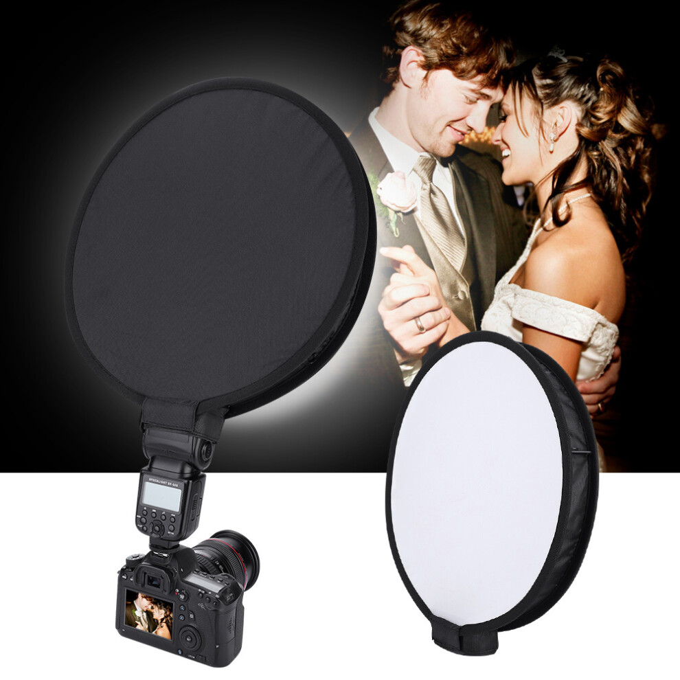Black/White 40Cm Portable Softbox Diffuser For External Speedlite - &