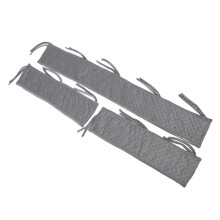 Protector de barandilla para cama de bebé, gris, 3 piezas, 133x19 cm y 70x18 cm