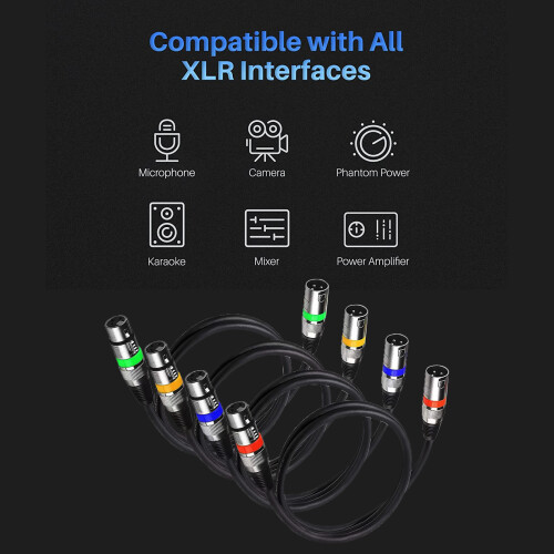 4er Set 1,2 m XLR-Kabel-Set: Männlich zu Weiblich 2