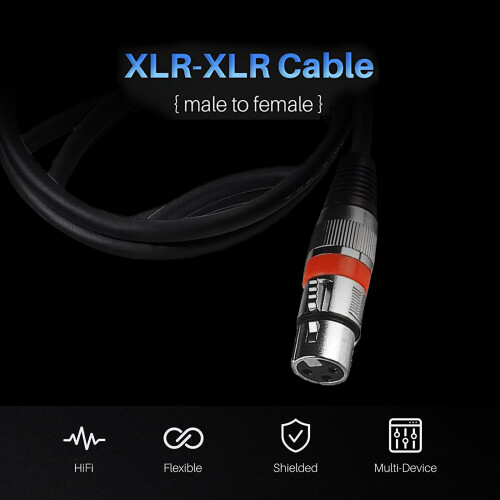 Juego de 4 cables XLR de 300 cm: cable de micrófono macho-hembra 2