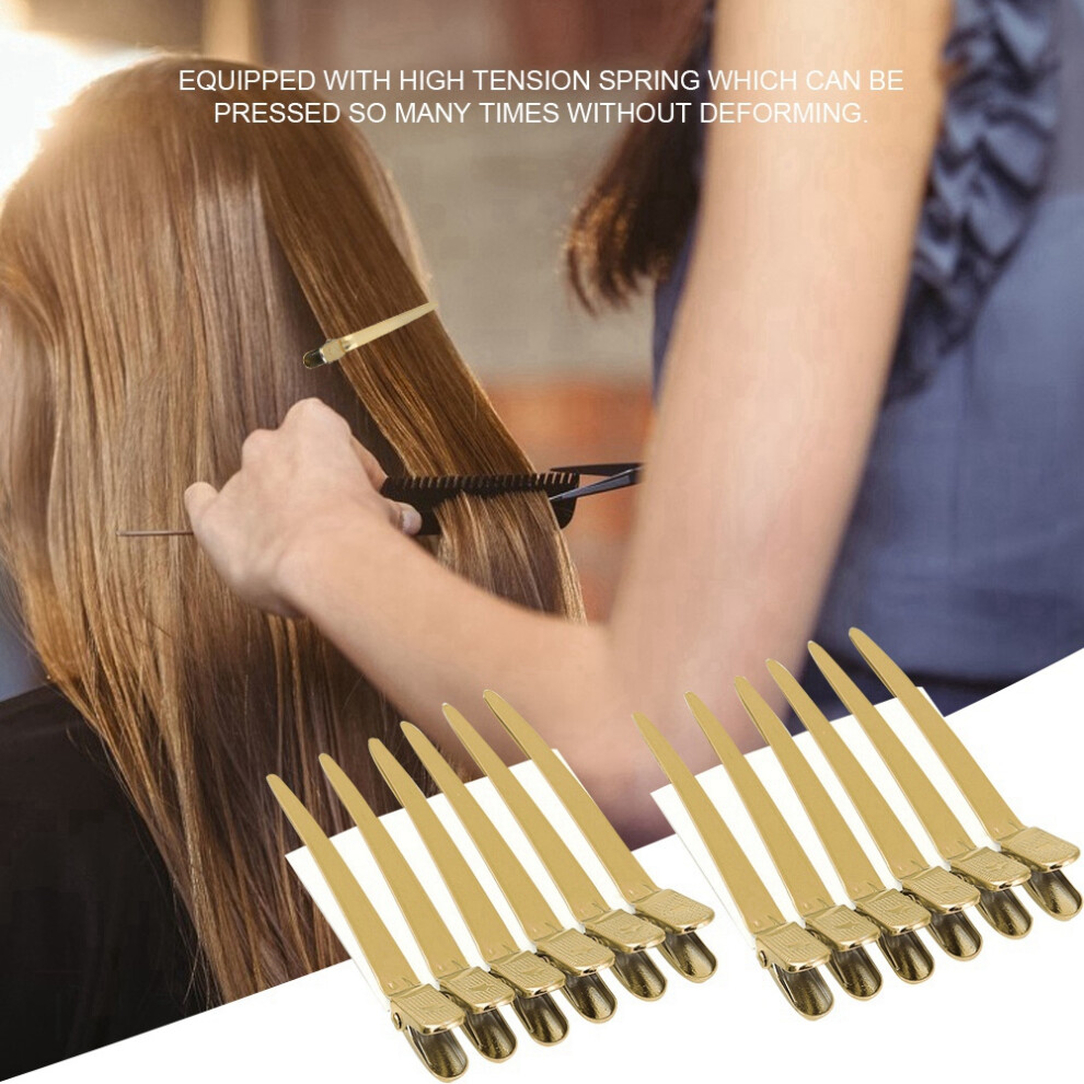 Unisex Gold Professional Salon Hair Clips - 12Pcs Durable With High Tension