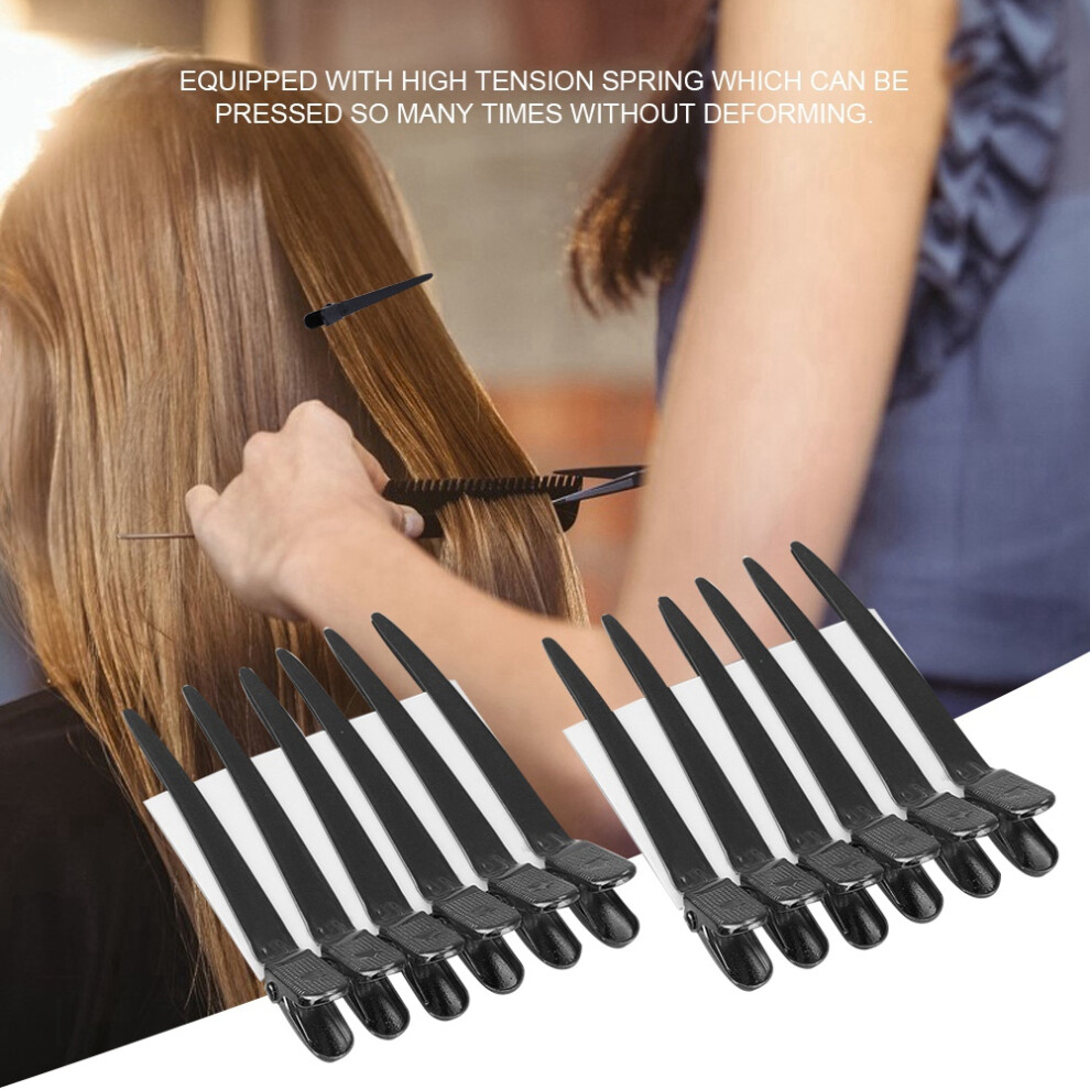 12pcs Hair Styling Clips Salon Sectioning Hairpins, 9cm, Black/Colors