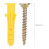 M6 Plastic Wall Plug Screw Fixings Kit, 50pcs, Yellow & Silver 9