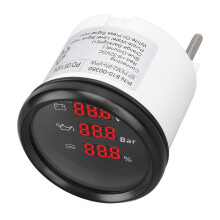 52mm 9-32V indicatore di pressione dell'olio/temperatura dell'acqua con retroilluminazione rossa