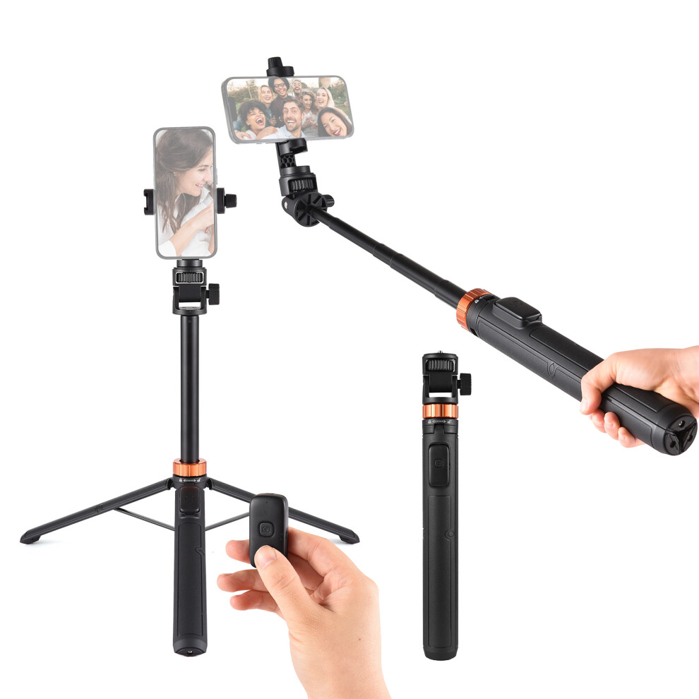 Kingjoy M080 70In Extendable Selfie Stick Tripod With Wireless Remote And Phone Mount 5031334303463