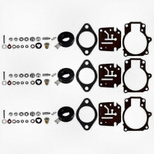 3-Pack Carburetor Rebuild Repair Kit with Float, Compatible with Johnson Evinrude 396701, Fits 65 70 75 HP Models