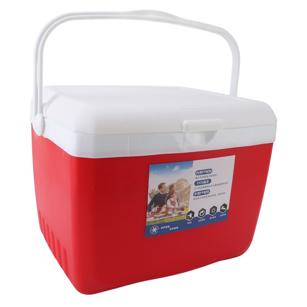 13L Insulated Leakproof Portable Cooler Box, 27.5x33x25.5cm, Red