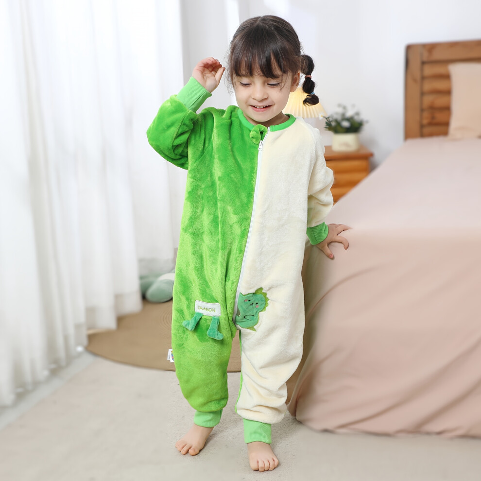 (80) Flannel Spring/Autumn Style Children's Sleeping Bag, Cartoon Print Baby Anti-Kick Quilt With Zipper, Quilted Sleeping Bag Matory