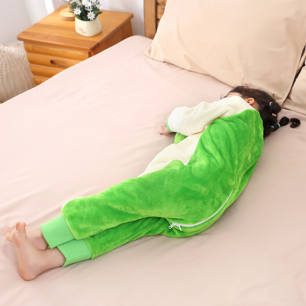(130) Flannel Spring/Autumn Style Children's Sleeping Bag, Cartoon Print Baby Anti-Kick Quilt With Zipper, Quilted Sleeping Bag Matory