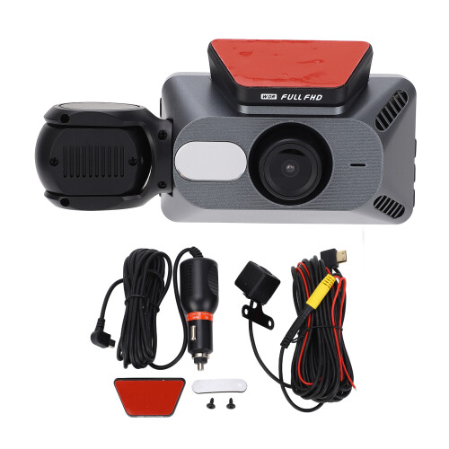 Dash Cam a 3 canali 32 GB nera schermo IPS da 3,0 pollici 1