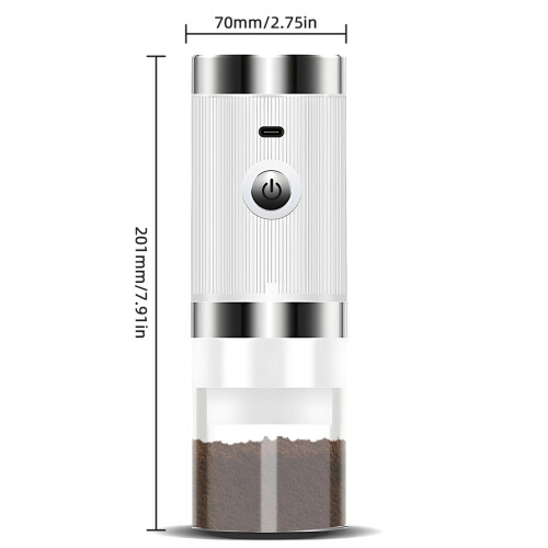 Macinacaffè elettrico 1200mAh 201x70mm trasparente 1