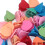 100 piezas de mini pinzas de garra en forma de corazón - plástico multicolor 13