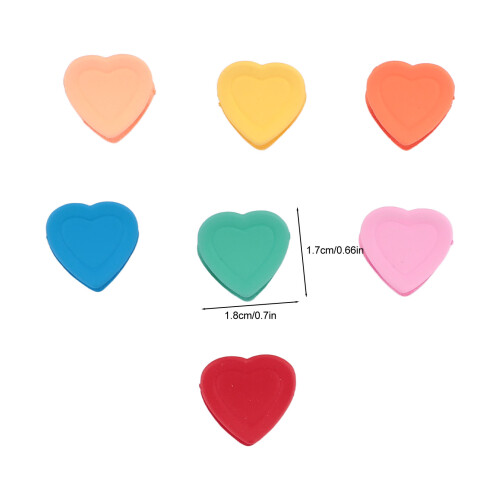 100 piezas de mini pinzas de garra en forma de corazón - plástico multicolor 1
