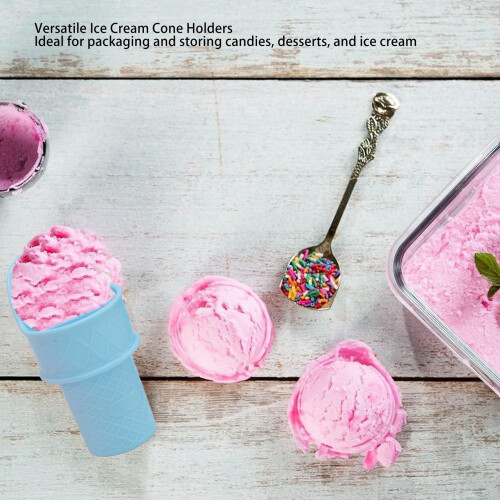 Wiederverwendbare 4er-Eiscreme-Kegelhalter, einfrierbare PP-Snow-Cone-Becher 2