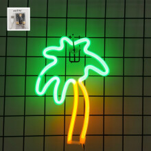 Tropische palmboom neonlamp - kunststof wanddecoratie USB LED