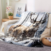 Peura Painettu Flanellipeitto, Pehmeä ja Mukava Lahjaksi. , 130cm*150cm