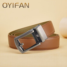 Oyifan Elegant Men's Belt with Automatic Metal Buckle, Genuine Leather, 130 cm / 51