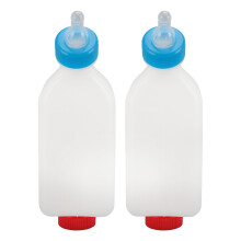 2 pièces de biberons pour veaux avec bouchons et capuchons à clip