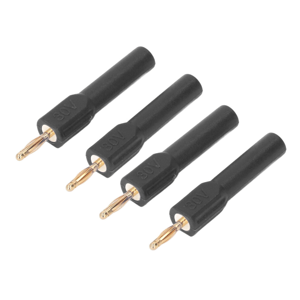 10 StüCk Bananenstecker Verbinder 2Mm MäNnlich Auf 4Mm Weiblich Adapter Goldbeschichtet Messing 30V Schwarz-image