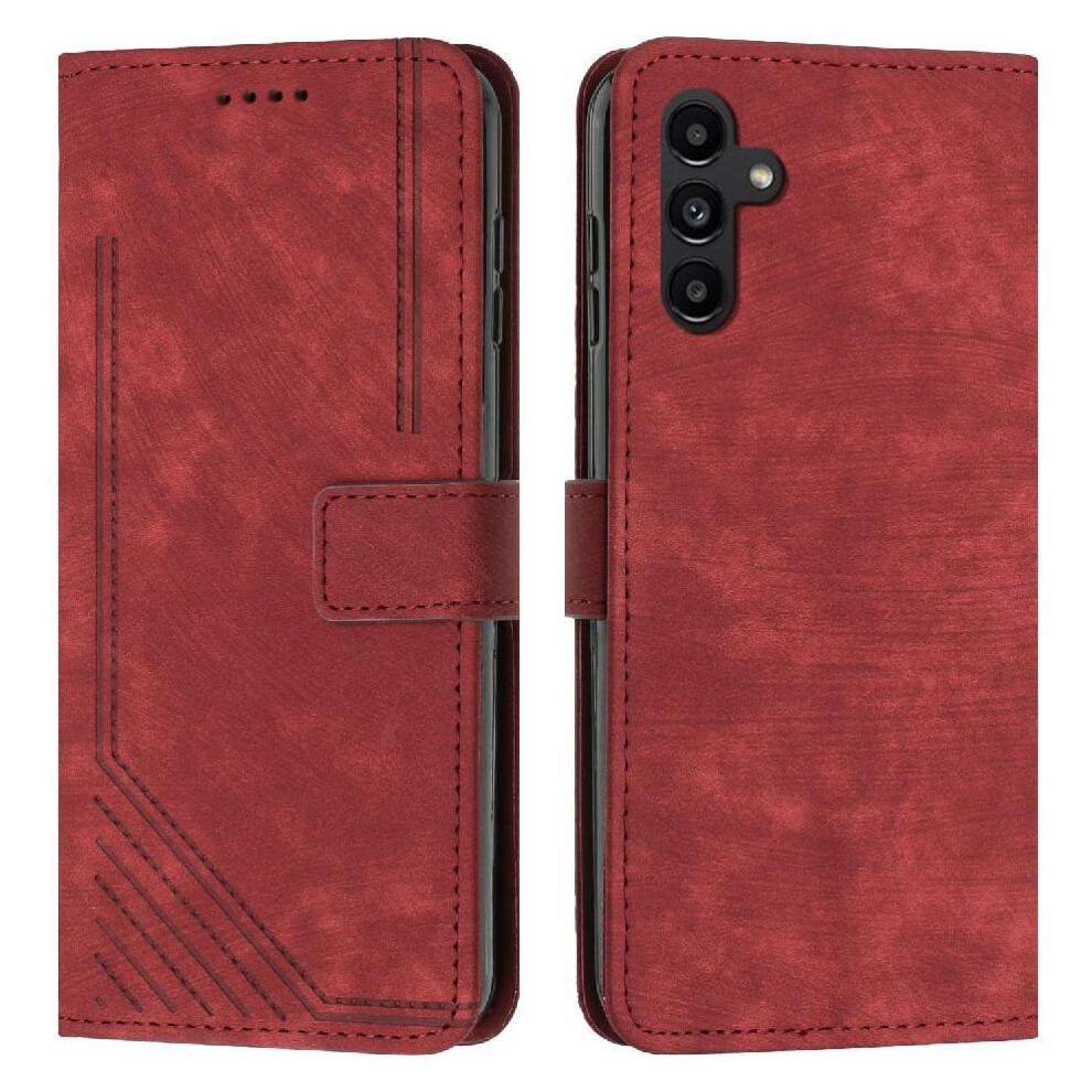 (Red) Flip Case For Samsung Galaxy A17 Kickstand Card Insertion Wallet Pu Leather Red 764563150632