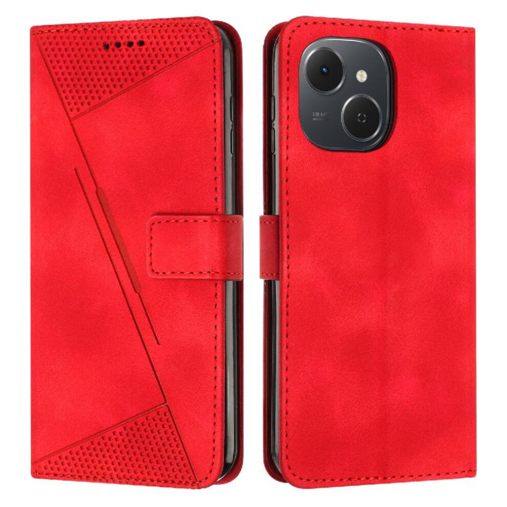 (Red) Flip Case For Tecno Spark 40C Card Insertion Wallet Kickstand Pu Leather Red 764563151547