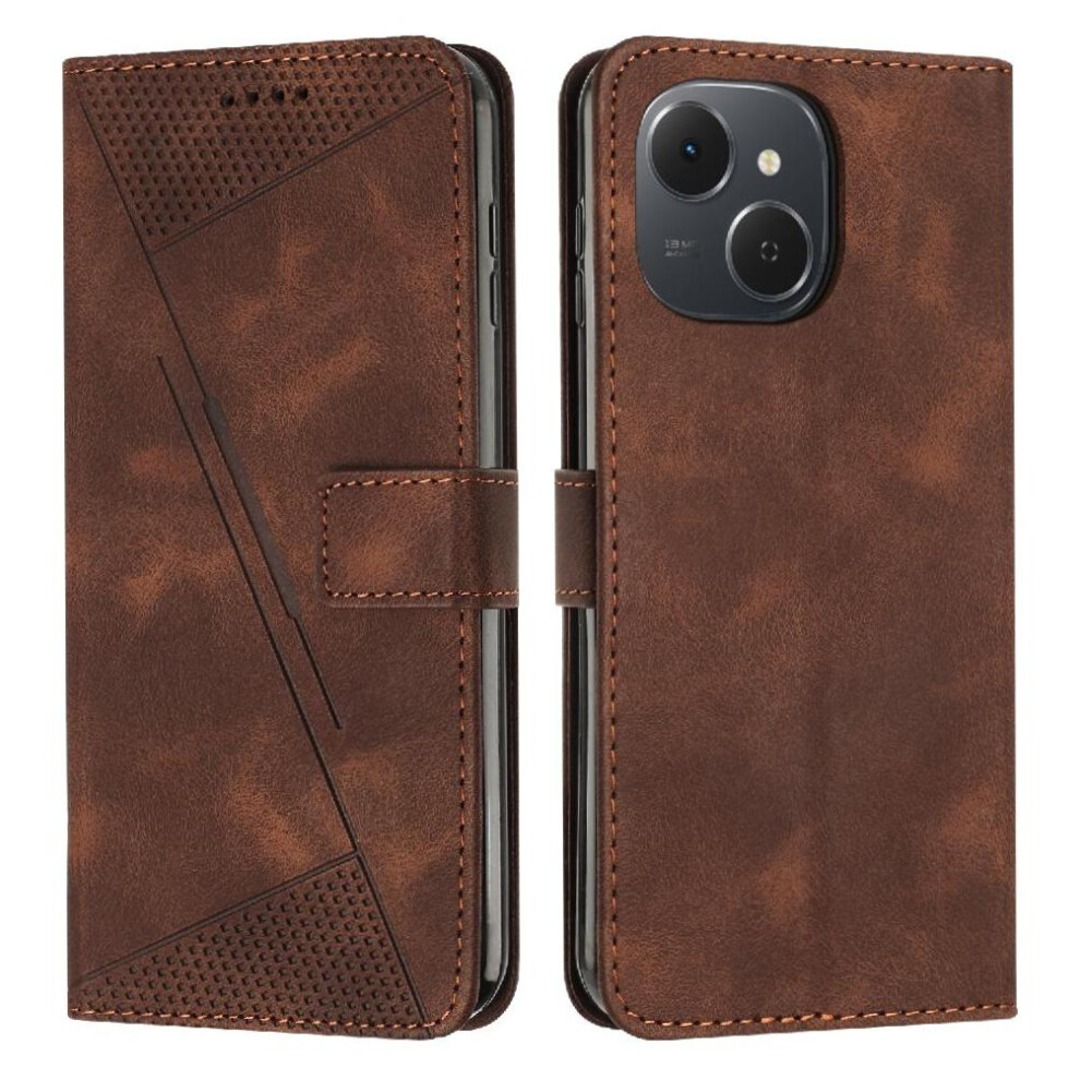 (Brown) Flip Case For Tecno Spark 40C Card Insertion Wallet Kickstand Pu Leather Brown 764563151516