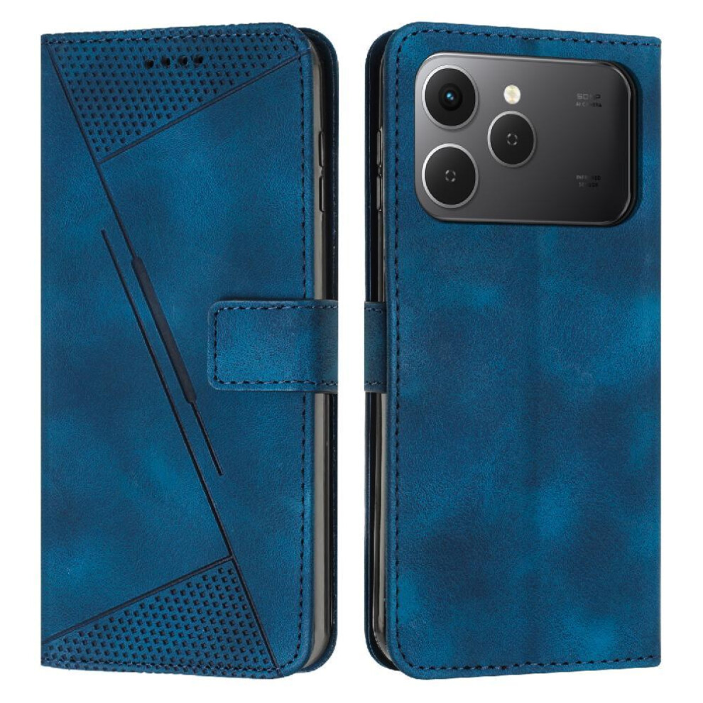 (Blue) Flip Case For Tecno Spark 40 4G Kickstand Pu Leather Wallet Card Insertion Blue 764563151684