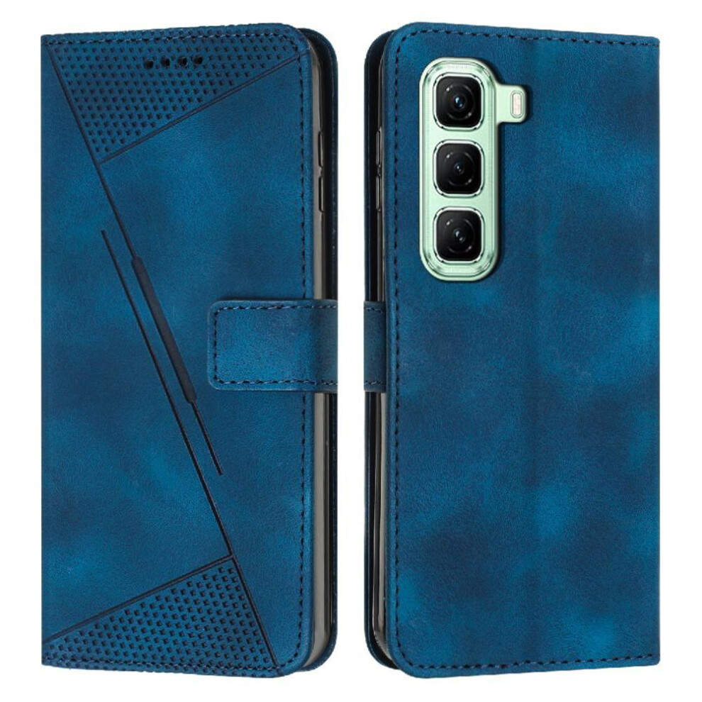 (Blue) Flip Case For Infinix Hot 60 Pro 4G Kickstand Pu Leather Wallet Card Insertion Blue 764563151837