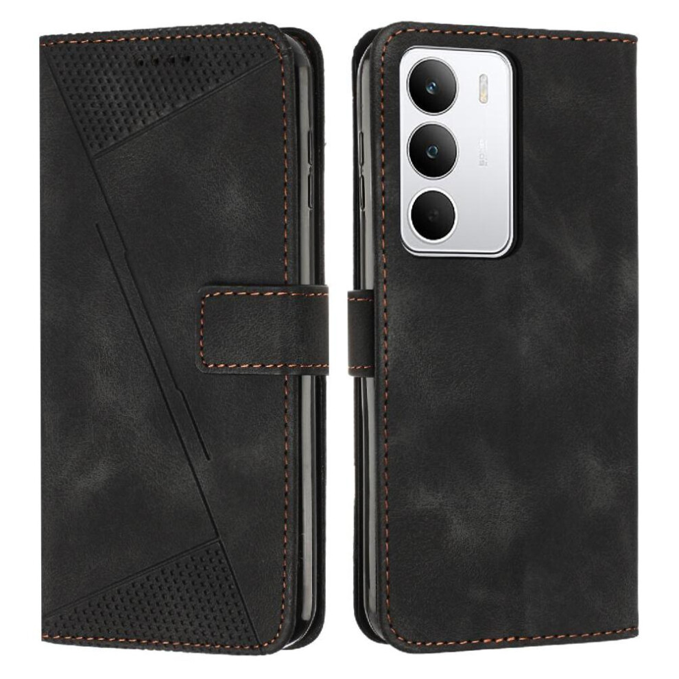 (Black) Flip Case For Realme C75 5G Pu Leather Wallet Card Insertion Kickstand Black 764563152025