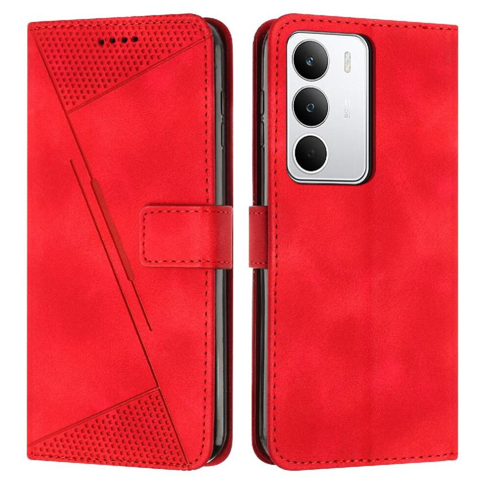 (Red) Flip Case For Realme C75 5G Pu Leather Wallet Card Insertion Kickstand Red 764563152049