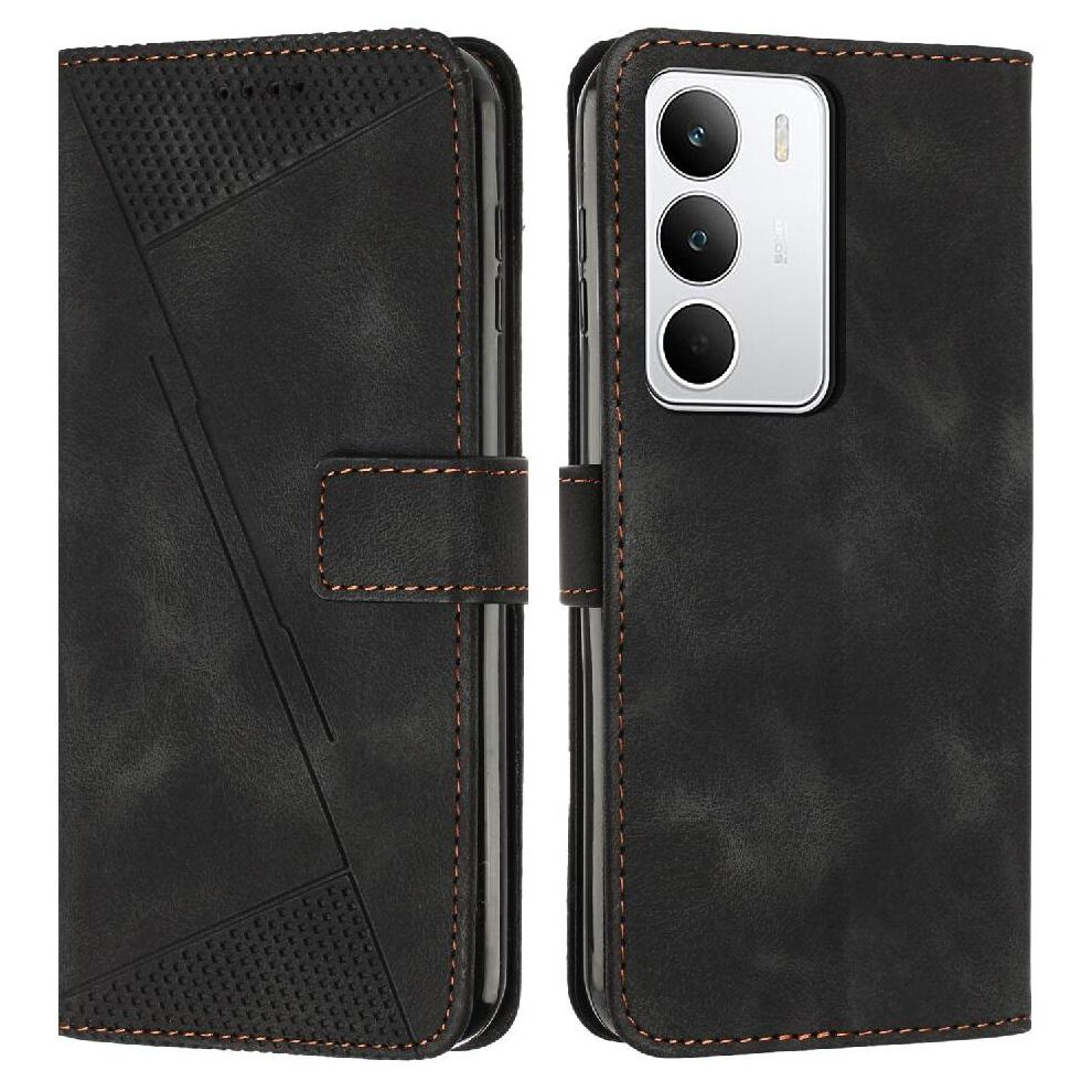 (Black) Flip Case For Realme C71 Wallet Pu Leather Card Insertion Kickstand Black 764563152070