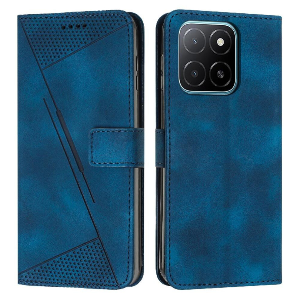 (Blue) Flip Case For Honor X6c Wallet Kickstand Card Insertion Pu Leather Blue 764563152582