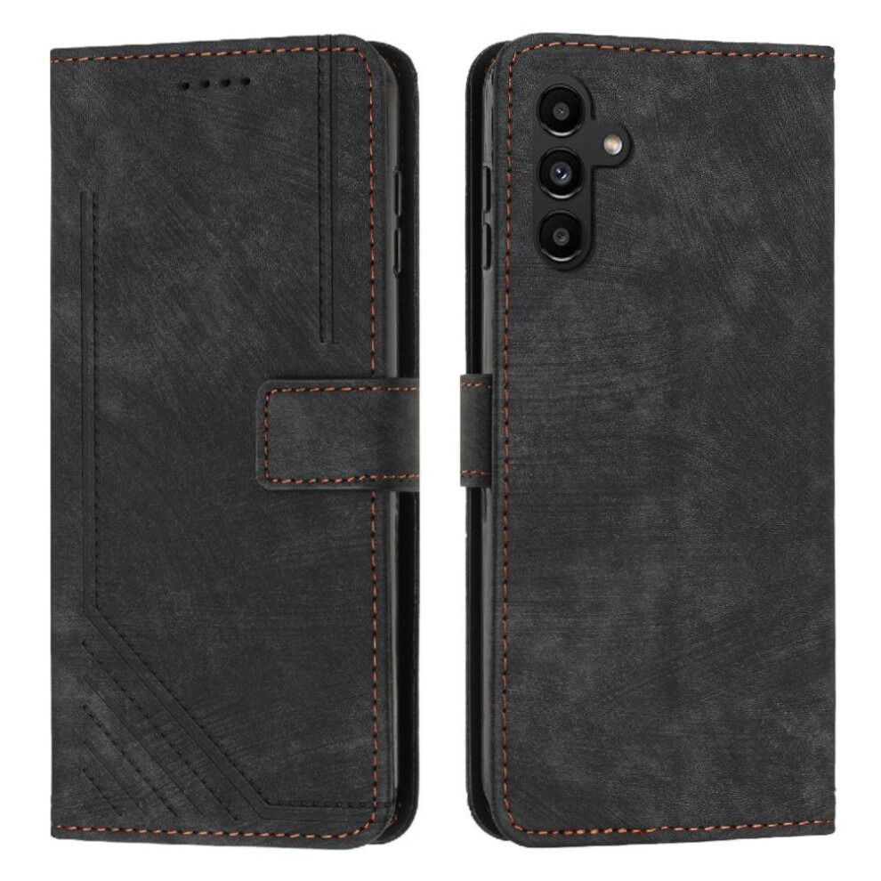 (Black) Flip Case For Samsung Galaxy S25 Fe Card Insertion Pu Leather Wallet Kickstand Black 764563152773