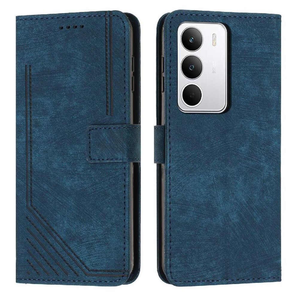 (Blue) Flip Case For Realme C75 5G Kickstand Wallet Card Insertion Pu Leather Blue 764563152889